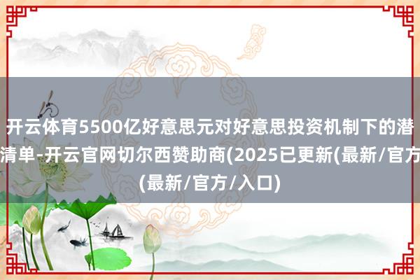 开云体育5500亿好意思元对好意思投资机制下的潜在名目清单-开云官网切尔西赞助商(2025已更新(最新/官方/入口)
