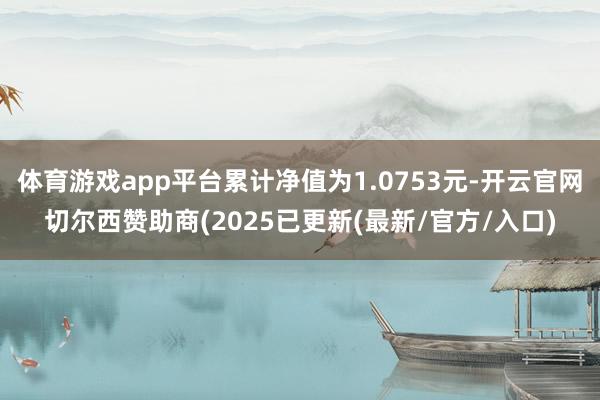 体育游戏app平台累计净值为1.0753元-开云官网切尔西赞助商(2025已更新(最新/官方/入口)