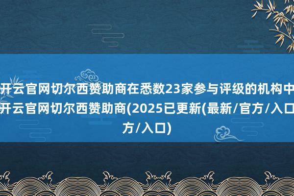开云官网切尔西赞助商在悉数23家参与评级的机构中-开云官网切尔西赞助商(2025已更新(最新/官方/入口)