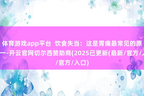 体育游戏app平台  饮食失当：这是胃痛最常见的原因之一-开云官网切尔西赞助商(2025已更新(最新/官方/入口)