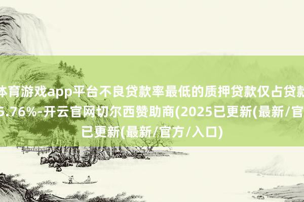 体育游戏app平台不良贷款率最低的质押贷款仅占贷款余额的15.76%-开云官网切尔西赞助商(2025已更新(最新/官方/入口)