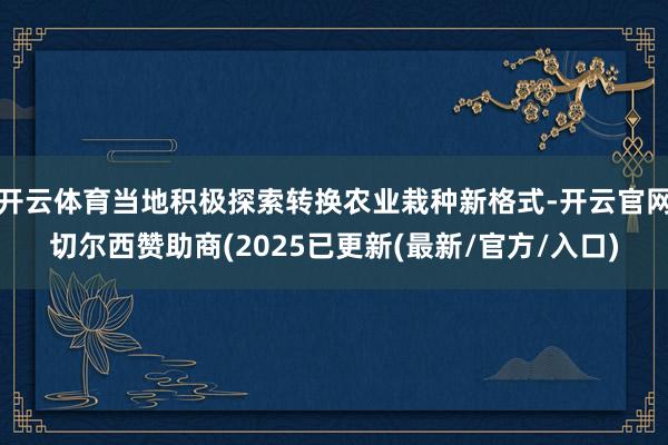 开云体育当地积极探索转换农业栽种新格式-开云官网切尔西赞助商(2025已更新(最新/官方/入口)
