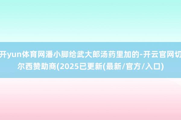 开yun体育网潘小脚给武大郎汤药里加的-开云官网切尔西赞助商(2025已更新(最新/官方/入口)