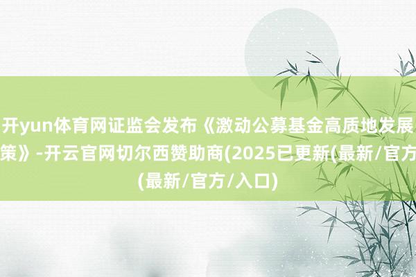 开yun体育网证监会发布《激动公募基金高质地发展手脚决策》-开云官网切尔西赞助商(2025已更新(最新/官方/入口)